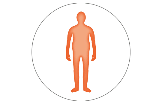 Outline of Body inside circle