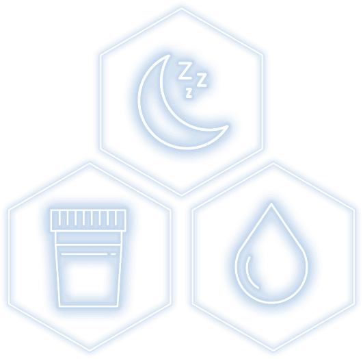overnight, salivary, and urinary test icons